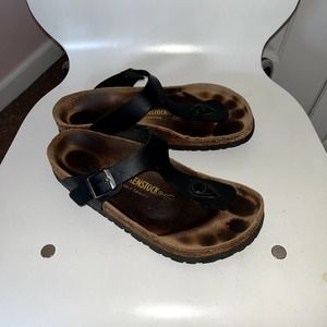 Birkenstock Gizeh Black Gladiator Sandals Women's 38